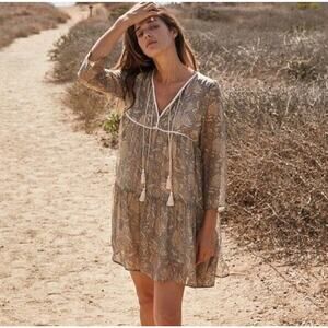 Christy Dawn Silk Phoenix Paloma Paisley Silk Mini Boho Hippie Fall Dress XS/S